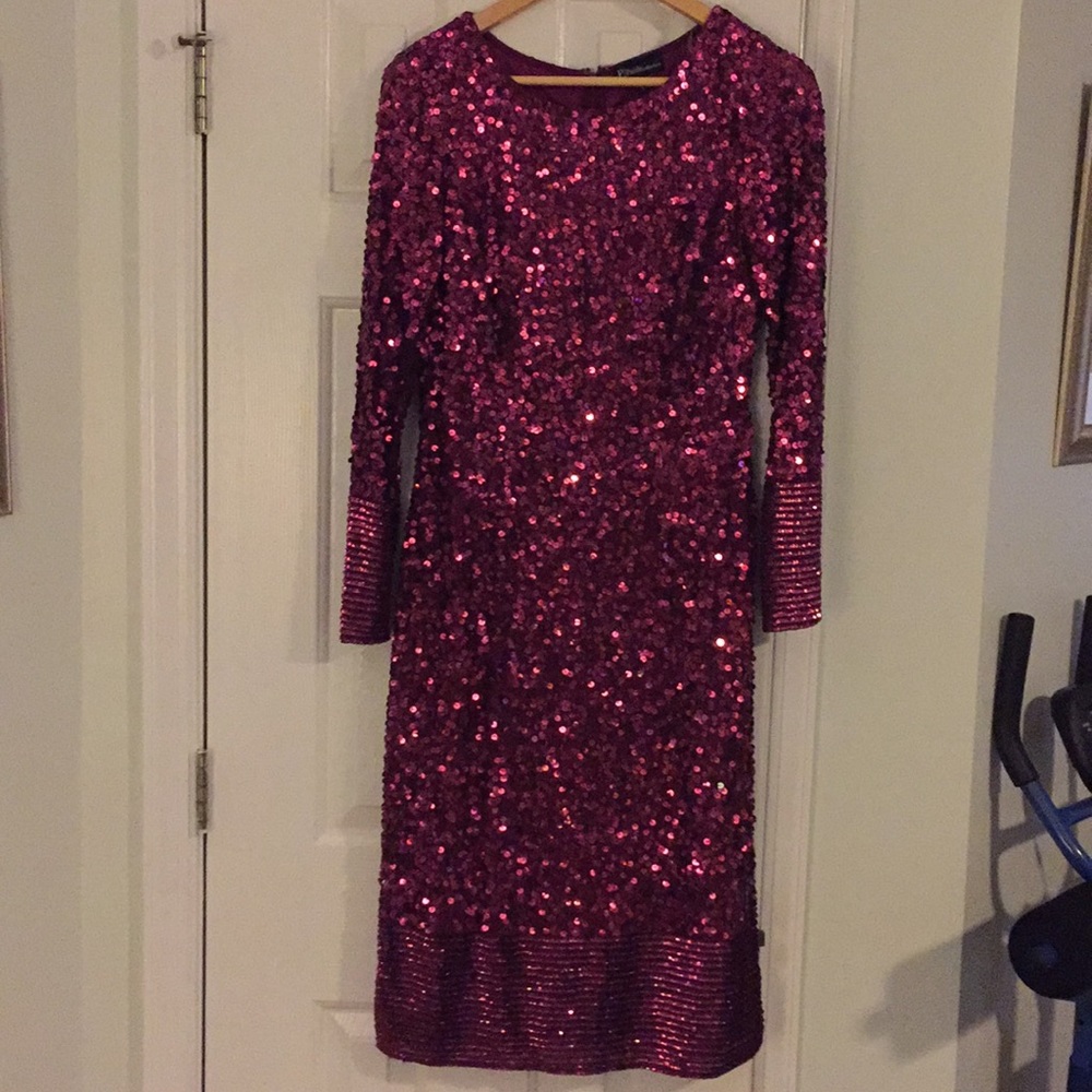 Fushia sequined dress